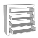 ΚΟΜΟΤΑ-ΣΥΡΤΑΡΙΕΡΑ  Etna 4F Grey Oak - Λευκή Λάκα 93x35x90.5εκ