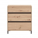ΚΟΜΟΤΑ-ΣΥΡΤΑΡΙΕΡΑ MARRON 80 3F ARTISAN OAK/ΜΑΥΡΟ ΜΑΤΤ ΧΡΩΜΑ 80x40x90εκ