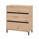 ΚΟΜΟΤΑ-ΣΥΡΤΑΡΙΕΡΑ MARRON 80 3F ARTISAN OAK/ΜΑΥΡΟ ΜΑΤΤ ΧΡΩΜΑ 80x40x90εκ