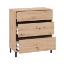 ΚΟΜΟΤΑ-ΣΥΡΤΑΡΙΕΡΑ MARRON 80 3F ARTISAN OAK/ΜΑΥΡΟ ΜΑΤΤ ΧΡΩΜΑ 80x40x90εκ