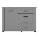 ΚΟΜΟΤΑ VALENCIA 2K4F ΓΚΡΙ-ARTISAN OAK-ΓΚΡΙ ΜΑΤ 118x41x85.5εκ