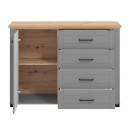 ΚΟΜΟΤΑ VALENCIA 2K4F ΓΚΡΙ-ARTISAN OAK-ΓΚΡΙ ΜΑΤ 118x41x85.5εκ