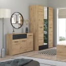ΚΟΜΟΤΑ VARADERO 3K1F ARTISAN OAK-ΜΑΥΡΟ 119x33x80,5εκ