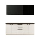 ΚΟΥΖΙΝΑ CLAUDIA 200 ΛΕΥΚΟ-ΜΑΥΡΟ-BLACK MATT FOIL-ΓΚΡΙ CONCRETE-ΜΑΥΡΟ ΓΥΑΛΙ 200x51/31x200εκ