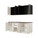 ΚΟΥΖΙΝΑ CLAUDIA 200 ΛΕΥΚΟ-ΜΑΥΡΟ-BLACK MATT FOIL-ΓΚΡΙ CONCRETE-ΜΑΥΡΟ ΓΥΑΛΙ 200x51/31x200εκ