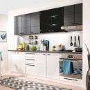 ΚΟΥΖΙΝΑ CLAUDIA 200 ΛΕΥΚΟ-ΜΑΥΡΟ-BLACK MATT FOIL-ΓΚΡΙ CONCRETE-ΜΑΥΡΟ ΓΥΑΛΙ 200x51/31x200εκ