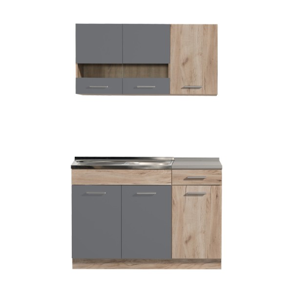 ΚΟΥΖΙΝΑ DALILA 120 GREY OAK / ΓΚΡΙ 120x51,5x206,5εκ
