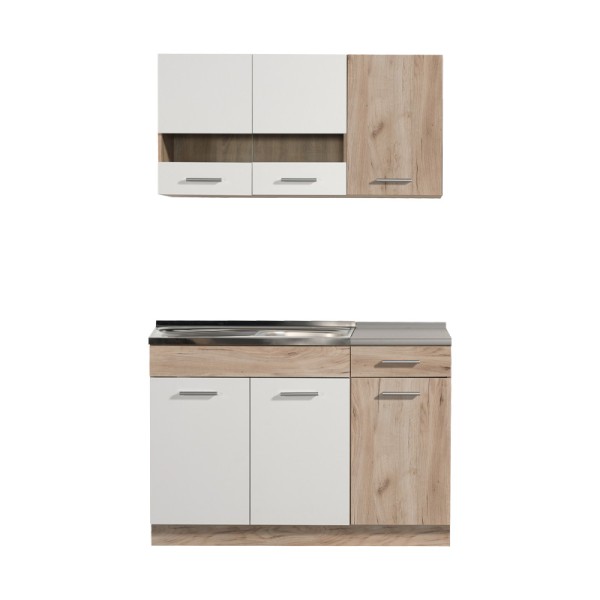 ΚΟΥΖΙΝΑ DALILA 120 GREY OAK / ΛΕΥΚΟ 120x51,5x206,5εκ