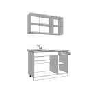 ΚΟΥΖΙΝΑ DALILA 120 GREY OAK / ΛΕΥΚΟ 120x51,5x206,5εκ