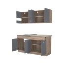 ΚΟΥΖΙΝΑ DALILA 160 GREY OAK / ΓΚΡΙ 160x51,5x206,5εκ