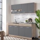 ΚΟΥΖΙΝΑ DALILA 160 GREY OAK / ΓΚΡΙ 160x51,5x206,5εκ