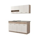 ΚΟΥΖΙΝΑ DALILA 160 GREY OAK / ΛΕΥΚΟ 160x51,5x206,5εκ
