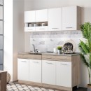 ΚΟΥΖΙΝΑ DALILA 160 GREY OAK / ΛΕΥΚΟ 160x51,5x206,5εκ
