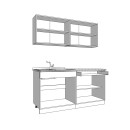 ΚΟΥΖΙΝΑ DALILA 160 GREY OAK / ΛΕΥΚΟ 160x51,5x206,5εκ