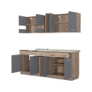 ΚΟΥΖΙΝΑ DALILA 200 GREY OAK / ΓΚΡΙ 200x51,5x206,5εκ