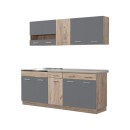 ΚΟΥΖΙΝΑ DALILA 200 GREY OAK / ΓΚΡΙ 200x51,5x206,5εκ