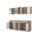 ΚΟΥΖΙΝΑ DALILA 200 GREY OAK / ΛΕΥΚΟ 200x51,5x206,5εκ