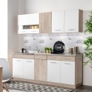 ΚΟΥΖΙΝΑ DALILA 200 GREY OAK / ΛΕΥΚΟ 200x51,5x206,5εκ