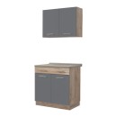 ΚΟΥΖΙΝΑ DALILA 80 GREY OAK / ΓΚΡΙ 80x51,5x206,5εκ