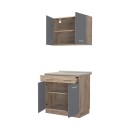 ΚΟΥΖΙΝΑ DALILA 80 GREY OAK / ΓΚΡΙ 80x51,5x206,5εκ