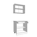 ΚΟΥΖΙΝΑ DALILA 80 GREY OAK / ΓΚΡΙ 80x51,5x206,5εκ