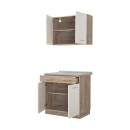 ΚΟΥΖΙΝΑ DALILA 80 GREY OAK / ΛΕΥΚΟ 80x51,5x206,5εκ