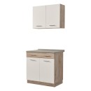 ΚΟΥΖΙΝΑ DALILA 80 GREY OAK / ΛΕΥΚΟ 80x51,5x206,5εκ