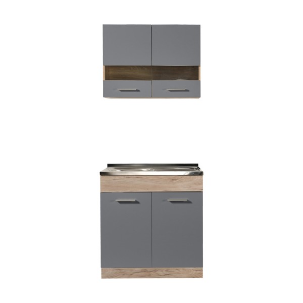 ΚΟΥΖΙΝΑ DALILA 80S GREY OAK / ΓΚΡΙ 80x51,5x206,5εκ