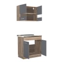 ΚΟΥΖΙΝΑ DALILA 80S GREY OAK / ΓΚΡΙ 80x51,5x206,5εκ