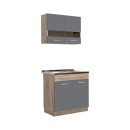 ΚΟΥΖΙΝΑ DALILA 80S GREY OAK / ΓΚΡΙ 80x51,5x206,5εκ