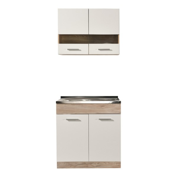 ΚΟΥΖΙΝΑ DALILA 80S GREY OAK / ΛΕΥΚΟ 80x51,5x206,5εκ