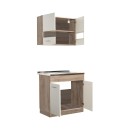 ΚΟΥΖΙΝΑ DALILA 80S GREY OAK / ΛΕΥΚΟ 80x51,5x206,5εκ