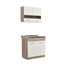 ΚΟΥΖΙΝΑ DALILA 80S GREY OAK / ΛΕΥΚΟ 80x51,5x206,5εκ