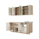 ΚΟΥΖΙΝΑ DIANA 200 GREY OAK-SAND ΓΥΑΛΙΣΤΕΡΟ FOIL 200x60x200εκ