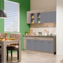 ΚΟΥΖΙΝΑ LEONA 180 GREY OAK/ΓΚΡΙ 180x60/30x200εκ