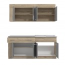 ΚΟΥΖΙΝΑ LEONA 180 GREY OAK/ΓΚΡΙ 180x60/30x200εκ