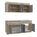 ΚΟΥΖΙΝΑ LEONA 180 GREY OAK/ΓΚΡΙ 180x60/30x200εκ
