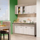 ΚΟΥΖΙΝΑ LEONA 180 GREY OAK/WHITE OAK 180x60/30x200εκ
