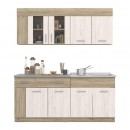 ΚΟΥΖΙΝΑ LEONA 180 GREY OAK/WHITE OAK 180x60/30x200εκ