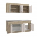 ΚΟΥΖΙΝΑ LEONA 180 GREY OAK/WHITE OAK 180x60/30x200εκ
