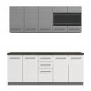 ΚΟΥΖΙΝΑ PETRA 200 ΓΚΡΙ ΓΡΑΦΙΤΗΣ-ΛΕΥΚΟ HIGH GLOSS FOIL-ΓΚΡΙ MAT FOIL 200x56x214εκ
