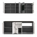ΚΟΥΖΙΝΑ PETRA 200 ΓΚΡΙ ΓΡΑΦΙΤΗΣ-ΛΕΥΚΟ HIGH GLOSS FOIL-ΓΚΡΙ MAT FOIL 200x56x214εκ