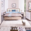 ΚΡΕΒΑΤΙ Astor 160 Grey Oak - Λευκή Δερματίνη 178.5x208.5x100.5εκ