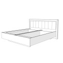 ΚΡΕΒΑΤΙ Astor 160 Grey Oak - Λευκή Δερματίνη 178.5x208.5x100.5εκ