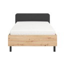ΚΡΕΒΑΤΙ BARLETTA 120 ARTISAN ΜΕ ΓΚΡΙ ΥΦΑΣΜΑ ΜΑΥΡΑ ΠΟΔΙΑ 131x213,5x85,5εκ (120x200)