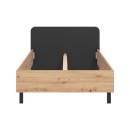 ΚΡΕΒΑΤΙ BARLETTA 120 ARTISAN ΜΕ ΓΚΡΙ ΥΦΑΣΜΑ ΜΑΥΡΑ ΠΟΔΙΑ 131x213,5x85,5εκ (120x200)