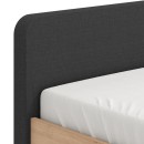 ΚΡΕΒΑΤΙ BARLETTA 120 ARTISAN ΜΕ ΓΚΡΙ ΥΦΑΣΜΑ ΜΑΥΡΑ ΠΟΔΙΑ 131x213,5x85,5εκ (120x200)