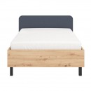ΚΡΕΒΑΤΙ BARLETTA 120 ARTISAN OAK ΜΕ ΓΚΡΙ ΥΦΑΣΜΑ 131x213,5x85,5εκ (120x200)