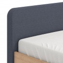 ΚΡΕΒΑΤΙ BARLETTA 120 ARTISAN OAK ΜΕ ΓΚΡΙ ΥΦΑΣΜΑ 131x213,5x85,5εκ (120x200)