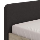 ΚΡΕΒΑΤΙ BARLETTA 120 GREY OAK ΜΕ ΓΚΡΙ ΥΦΑΣΜΑ ΚΑΙ CHROME ΠΟΔΙΑ 131x213,5x85,5εκ (120x200)